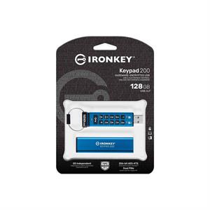 Kingston IKKP200-128GB 128GB IronKey Keypad 200, FIPS 140-3 Lvl 3 (Pending) Flash Bellek