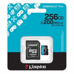 Kingston SDCG4-256GB 256GB microSDXC Canvas Go Plus Gen4 200MB-s A2 U3 V30 Card + ADP Hafıza Kartı