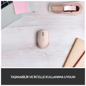 LOGITECH 910-006865, M171 Rose, USB Nano 2,4G Kablosuz, 1000dpi, Optik, 3 Tuşlu, 12ay Pil Ömrü, Mouse