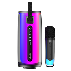 MIKADO MD-17BT CAPELLA, 10W, Taşınabilir, USB/AUX/BT/TF, RGB Işıklı, Transparan, 1800mAh, Mikrofon, Karaoke, Bluetooth Speaker,