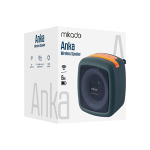MIKADO MD-29BT ANKA, 5W, Taşınabilir, USB/AUX/BT/TF/TWS, RGB Işıklı, 1200mAh, Bluetooth Speaker