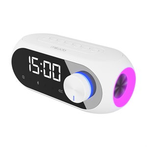 MIKADO MD-W7, Beyaz, 5W, FM Radyo, USB, AUX, Bluetooth, Kablosuz, Taşınabilir, 1200mAh Batarya, Alarmlı Saat, Derece ve Speaker