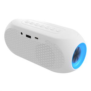 MIKADO MD-W7, Beyaz, 5W, FM Radyo, USB, AUX, Bluetooth, Kablosuz, Taşınabilir, 1200mAh Batarya, Alarmlı Saat, Derece ve Speaker