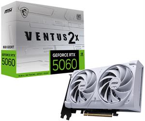 MSI GEFORCE RTX 5060 8G VENTUS 2X OC WHITE GDDR7 128B DX12 PCIE 5.0 X16 (3XDP 1XHDMI)