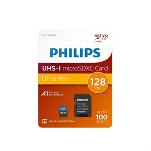 PHILIPS FM12MP65B, 128GB, SDXC, UHS-I, V30, Class10, MicroSD Kart Bellek (SD Adaptörlü)