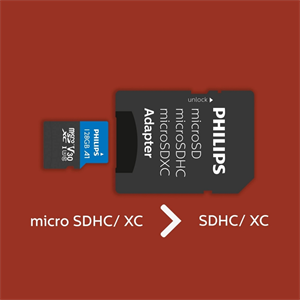 PHILIPS FM12MP65B, 128GB, SDXC, UHS-I, V30, Class10, MicroSD Kart Bellek (SD Adaptörlü)