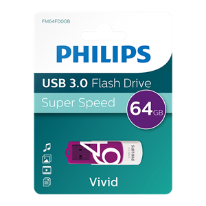 PHILIPS FM64FD00B/00 64GB USB3.0 Mor/Beyaz USB Bellek