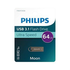 PHILIPS FM64FD165B, 64GB, USB 3.1, Moon, Uzay Grisi, Flash Disk