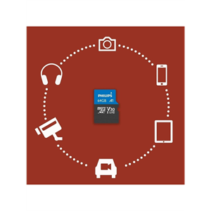PHILIPS FM64MP65B, 64GB, SDXC, UHS-I, V30, Class10, MicroSD Kart Bellek (SD Adaptörlü)