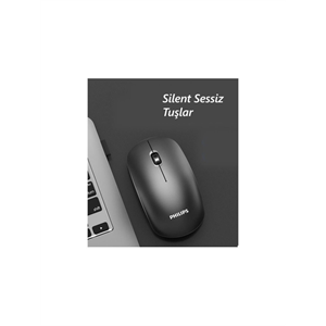 PHILIPS SPK7315B, Siyah, USB Nano 2,4Gh Kablosuz, 1200dpi, Optic, 3 Tuşlu, Mouse