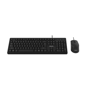 PHILIPS SPT6234B, Siyah, Türkçe Q, USB Kablolu, Klavye Mouse Set