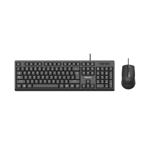 PHILIPS SPT6234B, Siyah, Türkçe Q, USB Kablolu, Klavye Mouse Set
