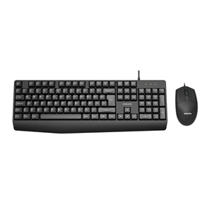 PHILIPS SPT6237B, Siyah, Türkçe Q, USB Kablolu, Klavye Mouse Set