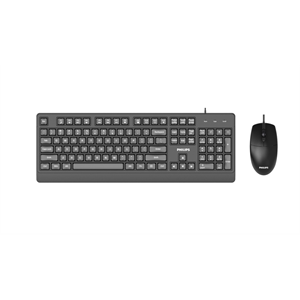PHILIPS SPT6247B, Siyah, Türkçe Q, USB Kablolu, Multimedya Klavye Mouse Set