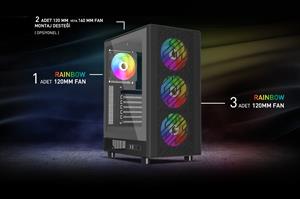 POWER BOOST PB-A700B 750W 80+ Bronze Siyah Mesh Panel Mid Tower ATX Kasa