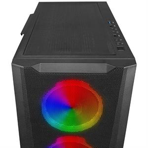 POWER BOOST VK-W001B Powersız Siyah Mesh ARGB Ring Fanlı Full Tower E-ATX Kasa