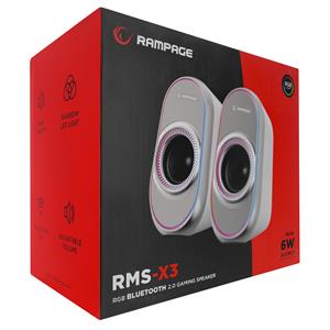 RAMPAGE RMS-X3 Bluetooth 2x3W Beyaz RGB Işıklı Gaming Hoparlör