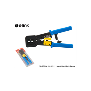S-LINK SL-830W, RJ45/RJ11 ikili Pense,  Yeni Nesil Kablo Ucu Konnektör Sıkma Pensesi