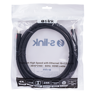 S-LINK SL-HDM4K13, 4K UHD, HDMI v2,0 Kablo.3mt. 60Hz.
