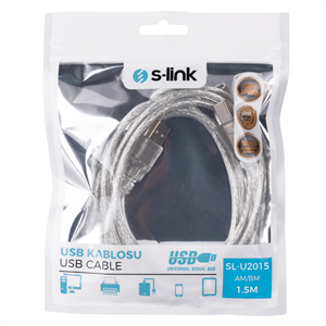 S-LINK SL-U2015 USB Yazıcı Kablosu 1,5 Metre