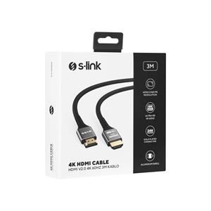 S-LINK SLX-HD4K03 3 Mt Metal v2.0 4K (4096*2160) 60Hz HDMI Kablo