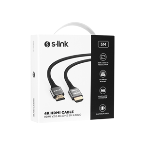 S-LINK SLX-HD4K05, 4K UHD, HDMI v2.0, 5mt. 60Hz. Metal Uçlu, Kablo