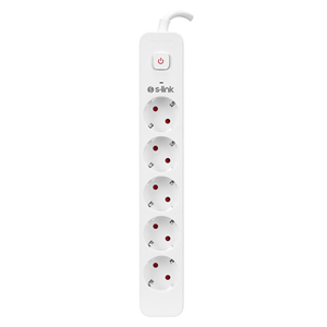S-LINK SPG501S, 5 Soket, Akım Korumalı Priz, 1.5Mt Kablo, 750 Joule (Beyaz) %100 Bakır
