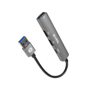 S-LINK SW-U322, USB3.0 to 2xUSB 2.0, 1xUSB 3.0, 1xType-C, Metal, USB HUB