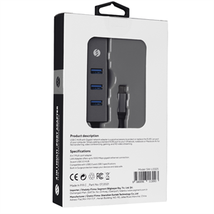 S-LINK SW-U3325, GigaBit, Type-C to RJ45, 3xUSB 3.0, Metal, Ethernet Kartı