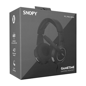 SNOPY SN-8800, GAMETIME, Kablolu, 3.5mm Jac, Bilgisayar, PS4, XBOX Gaming, Mikrofonlu, Kulaklık (Siyah)