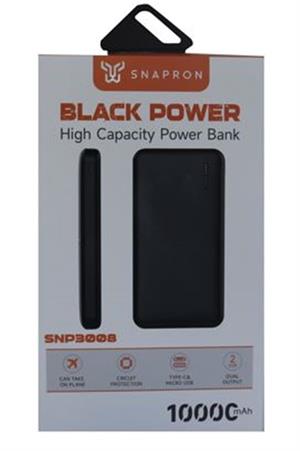 SnapMax SNP-3008 Beyaz 10.000 mah Powerbank 2x USB Çıkışlı 1 Type-C ve 1 Micro Girişli