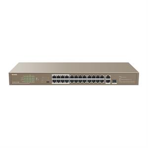 TENDA TEF1126P-24-250W 24 PORT 10/100 POE 2 PORT UPLINK + 1 SFP 250W YONETILEMEZ DESKTOP SWITCH