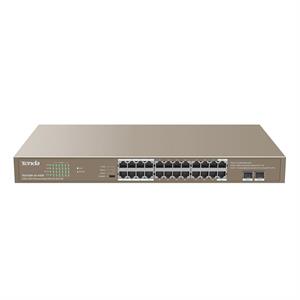 TENDA TEG1126P-24-410W 24 PORT 10/100/1000 POE 2 X SFP 410W YONETILEMEZ RACK MOUNT SWITCH