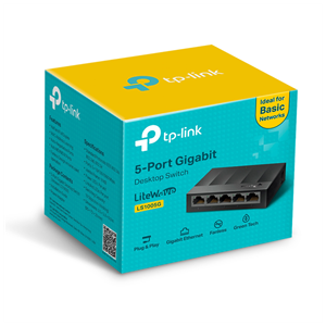 TP-LINK LS1005G, Green Tech, 5Port, GigaBit, Yönetilemez, Masaüstü Switch