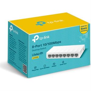 TP-LINK LS1008 8 PORT 10/100 YONETILEMEZ DESKTOP SWITCH PLASTİK KASA