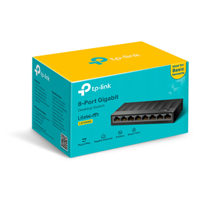 TP-LINK LS1008G, Green Tech, 8 Port GigaBit, Yönetilemez, Masaüstü Switch