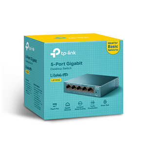 TP-LINK LS105G, Green Tech, 5 Port, GigaBit,  Metal Kasa, Yönetilemez, Masaüstü Switch