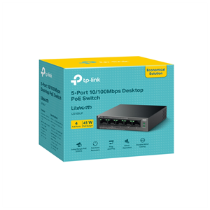 TP-LINK LS105LP, Green Tech, 5 Port, MegaBit, 4 Port PoE 41W, Metal Kasa, Yönetilemez, Masaüstü Switch
