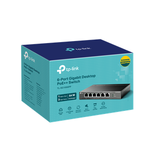 TP-LINK TL-SG1006PP, 6 Port, GigaBit, 4 Port PoE 64W, Yönetilemez, Metal Kasa, Masaüstü Switch