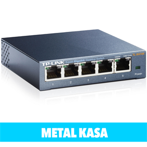 TP-LINK TL-SG105, 5 Port, GigaBit, Yönetilemez, Metal Kasa, Masaüstü Switch
