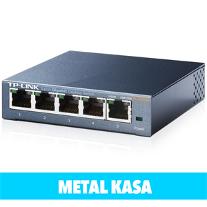 TP-LINK TL-SG105, 5 Port, GigaBit, Yönetilemez, Metal Kasa, Masaüstü Switch