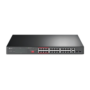TP-LINK TL-SL1226P, 24 Port, Megabit, PoE 250W, 2 Port Combo Gigabit SFP, Yönetilemez, Rackmount, Switch