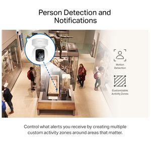 TP-LINK Tapo C212, 3,0Mpix, İç ve Dış Mekan,  WiFi-Ethernet, 9Mt. Gece Görüşü, 360 Dönüş, Dikey ve Yatay Hareket, İki Yönlü Ses Güvenlik Kamerası