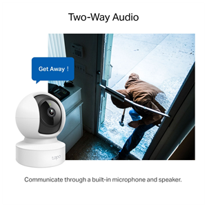 TP-LINK Tapo C212, 3,0Mpix, İç ve Dış Mekan,  WiFi-Ethernet, 9Mt. Gece Görüşü, 360 Dönüş, Dikey ve Yatay Hareket, İki Yönlü Ses Güvenlik Kamerası