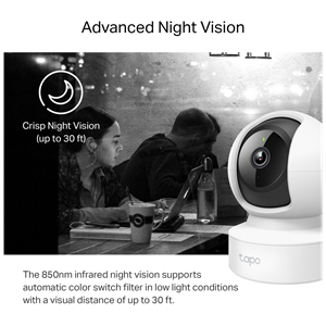 TP-LINK Tapo C212, 3,0Mpix, İç ve Dış Mekan,  WiFi-Ethernet, 9Mt. Gece Görüşü, 360 Dönüş, Dikey ve Yatay Hareket, İki Yönlü Ses Güvenlik Kamerası