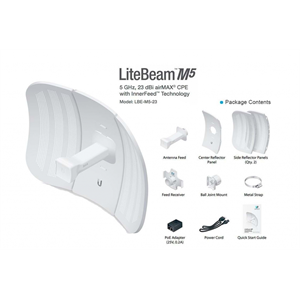 UBIQUITI LBE-M5-23,  LiteBeam, 5Ghz, 100Mbps, 23dBi Anten, 5Km Menzil CPE