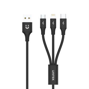 UNITEK USB-A 3in1 HIZLI ŞARJ 1.2MT 2.4A (C14049BK)