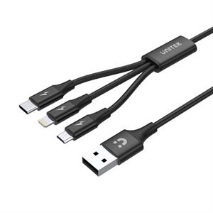 UNITEK USB-A 3in1 HIZLI ŞARJ 1.2MT 2.4A (C14049BK)
