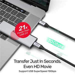 UNITEK USB-C 3.2 KABLO 1MT 10GBPS 4K (C14082ABK)