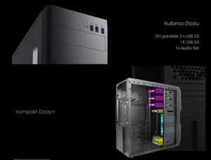 VENTO TA-K61 500W Siyah-Gümüş Mid Tower ATX Kasa